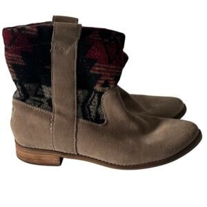 TOMS Laurel Ankle Desert Suede Tribal Boots